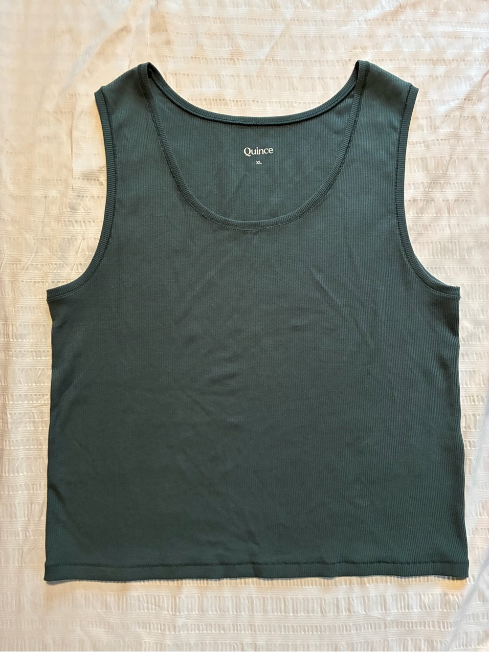 Quince Green Ribbed Tencel Scoop Neck Tank Top XL Can Fit S/M/L Drapey